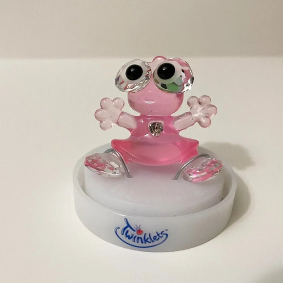 Swarovski  Crystals The Twinklets Pink Figurine In Globe Scratches - Picture 6 of 16